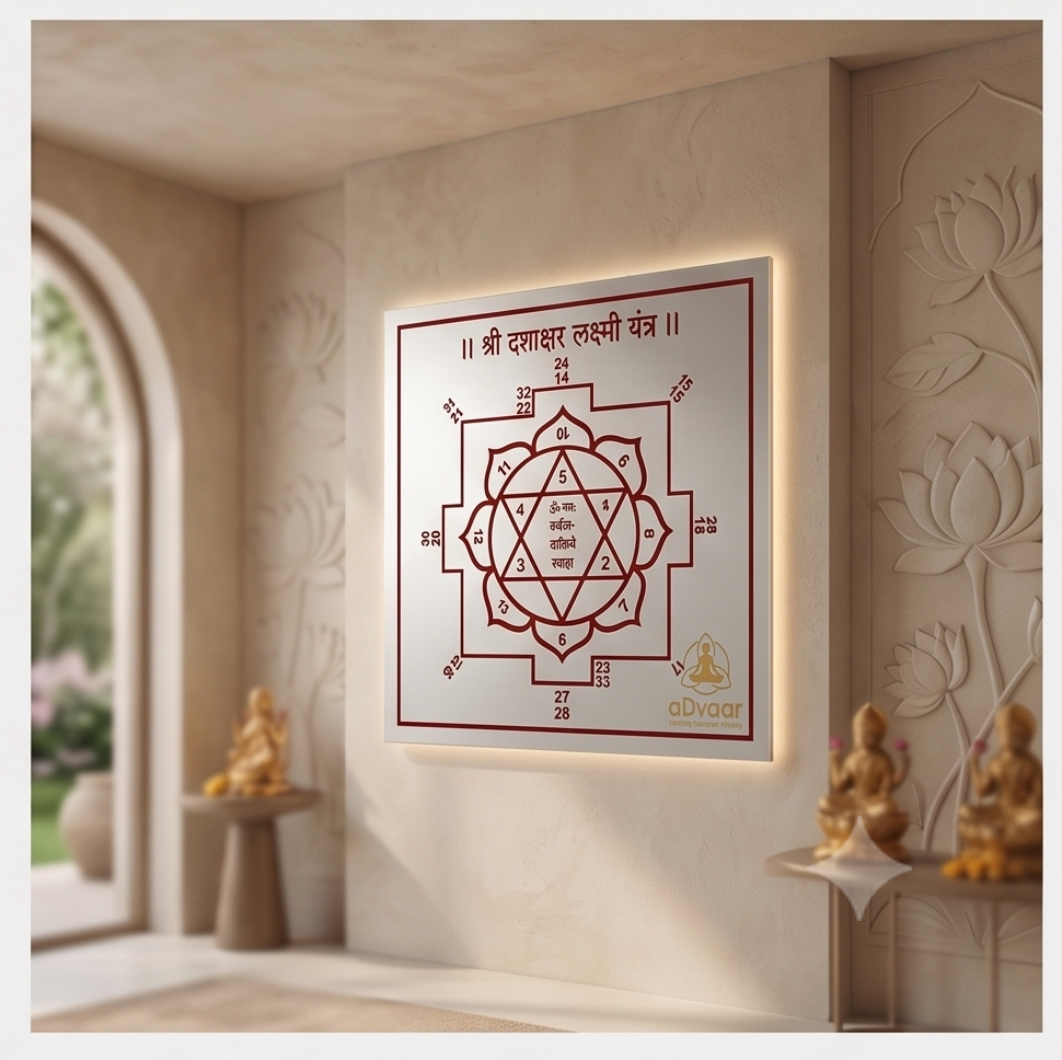 Pure Silver Dashakshar Lakshmi Yantra (Laxmi Yantra)