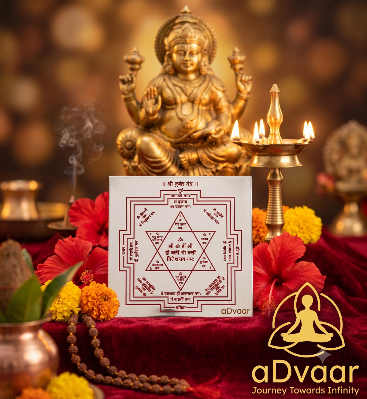 Pure Silver Kuber Yantra (Kubera Yantra)